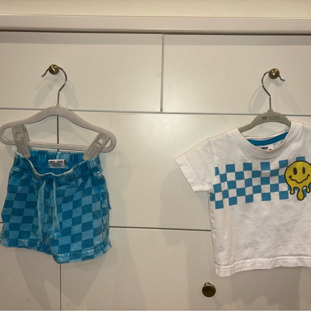 ISH Blue and White Checkered Pants